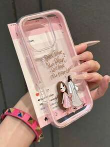 1 pieza Funda de teléfono a prueba de golpes de cobertura total de TPU personalizada con Jesús rosa sosteniendo la mano de una niña, compatible con Apple 17, 16, 15, 14, 13, 12, 11 Pro Max, Air y Series - Multicolor - Ver 4