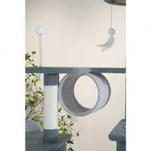 Torre Árbol Rascador Gris Casa Para Gato Varios Niveles 1.7m - Gris - Ver 9