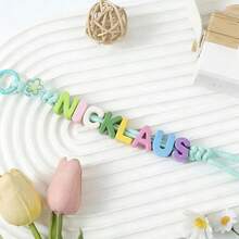 A Handcrafted, Personalized Flower Keychain With Customizable Colored Acrylic Letter Beads. A Perfect Mother's Day Gift Or Back-To-School Gift. - Letter Keychain - View 40