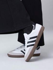 Giày thể thao unisex Adidas Originals, mẫu SAMBA OG thời trang thường ngày dành cho cặp đôi, kiểu dáng thấp cổ, mũi chữ T, bộ sưu tập Xuân 2026, mã sản phẩm B75806. - trắng - Xem 4