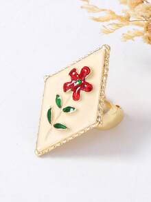 Vintage Luxury Engraved Colorful Enamel Elegant Versatile Open Ring For Women, European And American Medieval Palace Style - Elegant Ring - View 7