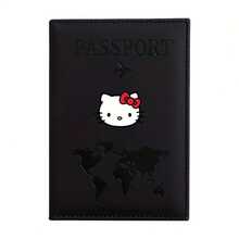 SANRIO 1pc Cute & Fashionable Hello Kitty Pattern Passport Holder, Suitable For Men And Women, Travel Essential, Designed With Letter, Plane And World Map, Perfect Gift For Fans - Multicolor - View 10