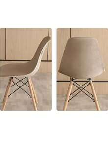 1pc/2pcs Solid Color Velvet Chair Cover, Elastic Slipcover, Nordic Style Vanity Stool, Wear-Resistant, Dirt-Resistant, Scratch-Resistant, Home Goods, Solid Color, Backrest Cover, Seat Cushion Cover, Suitable For Hotel, Home, Restaurant - Champagne - View 5