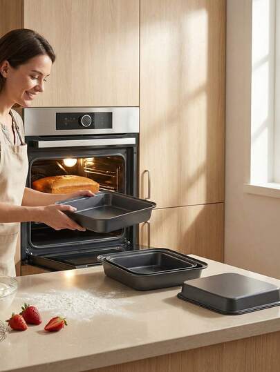 XIYIJIA 1pc Cake Mold, Non-Stick Bread Loaf Pan, Oven- Square Baking Tray, Versatile Kitchen Baking Tool For Cake, Bread, Meat, Fish