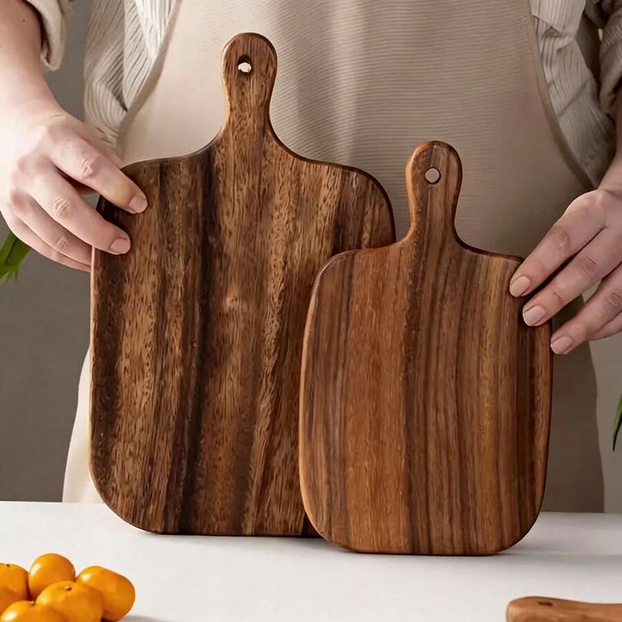 1pc Rosewood Material Food Cutting Board, Steak Platter, Cheese Tray, Solid Wood Chopping Board, Wooden Serving Tray, Suitable For Cutting Vegetables, Meat, Kitchen, Restaurant, Party, Holiday - 1 Piece Of Acacia Wood Cutting Board - View 1