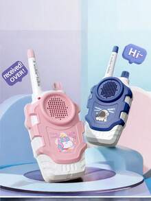 1 Pair Children's Interactive Walkie Talkies, Family Interactive Toy For Pretend Play, Long Distance Conversation, Easy Operation For Quick Use By Kids, Holiday Gift - Multicolor - View 8