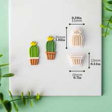 2pcs/Set DIY Cactus Outline Shape Soft Clay Mold, Earrings & Jewelry Craft Cutting Tool - White - View 5