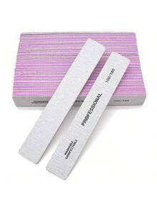 Bộ 25/50 dũa móng tay hình chữ nhật chuyên nghiệp, bao gồm dũa móng tay độ nhám 80/80 và 100/180. - Xám - Xem 2