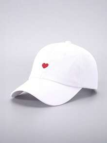 1pc Heart Embroidered Baseball Cap, Multifunctional Fashionable Outdoor Adjustable Sun Protection Sports Hat, Suitable For Men, Girl And Children - Heart Embroidery - View 8