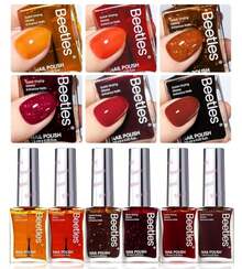 Beetles Spring Nail Polish Set - Golden Harvest 6 Colors Quick Drying Long-Lasting Burgundy Red Brown Jelly Glitter Spring Nail Polish For DIY At-Home Manicure Spring Gift For Women - ColorT - 查看 8