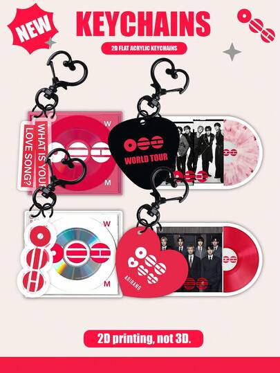 K-POP Keychain, ARMY OT7, ARIRANG, 2D Album Memorial Acrylic Keychain, Y2K Keychain, K-POP Keychain, Cute Acrylic Keychain, 2D Keychain Pendant, Keychain Bag Pendant Gift, Stylish Keychain, Gift For Friends