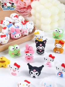 SANRIO 2/4/6pcs Hello Kitty Silicone Bead Decorations, 3D Cute Cartoon Beads Suitable For Making Keychains, Pen Decorations And More - Silicone Charm - View 7