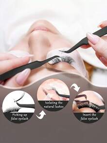 10pcs/Set Professional Stainless Steel Eyelash Curler, Durable & Reusable, Includes Pointed & Curved Design, Easy To Operate, Ideal For Beginners. Eyelash Curler, Pointed & Curved Design, Pink & Black Stainless Steel Nail Clippers, Golden Feather Clip, Eyelash Extension Tweezers - Multicolor - View 5