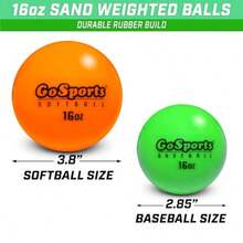Weighted Training Balls - Choose Baseball Or Softball - Hitting And Pitching Training For All Skill Levels - Improve Power And Mechanics - Baseball 6 Pack Green - View 3