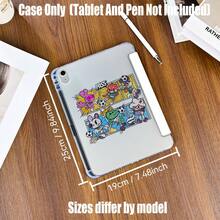 三折平板电脑保护套，带笔槽。可爱宠物足球三折保护套，高透明亚克力材质，带笔槽，卡通足球迷平板电脑保护套。兼容 iPad 和平板电脑：Mini 4/5 (7.9 英寸)、Mini 6 (8.3 英寸)、9.7 英寸、10.2 英寸、10.5 英寸、10.9/11 英寸和 12.9/13 英寸型号；也适用于 8.7 英寸、10.4 英寸、10.5 英寸、11 英寸和 12.4 英寸型号。 - 彩色 - 查看 11