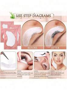 200 Pairs Pink Eyelash Extension Pads, Eyelash Extension Isolation Eye Patches, Eyelash Extension Protective Eye Pads, Suitable For Home, Travel, Eyelash Salon And Other Professional Eyelash Tools - Pink - View 6