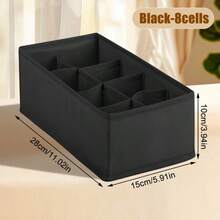 1pc Foldable Drawer Divider Storage Box, Fabric Organizer Basket For Wardrobe, Suitable For Underwear, Bras, Socks, Ties, Accessories, Bedroom Storage - Grey - View 20