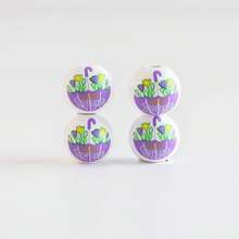 Easter Bunny Egg Wooden Beads Spring Colorful Garland Printed Round Beads DIY 2026 - Hoa đơn màu xanh lá cây, đường kính 16mm - Xem 7