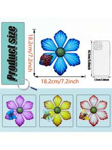 1pc/4pcs/Set Vibrant Metal Chrysanthemum Flower With Insect Decor, Suitable For All Seasons Garden Decoration, Wall, Porch, Yard, Fence, Outdoor Hanging, Party Decor, Ideal Garden Accessory, Mother's Day Gift - A - View 9