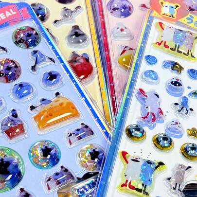 bandai Hình dán anime chất lượng cao của Nhật Bản, hình dán trang trí thủ công cho trẻ em, hình dán dán sổ tay học sinh, hình dán đàn guitar, ván trượt, quà tặng ngày lễ in laser ba chiều.