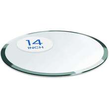 14 Inch Round Glass Table Top - Tempered - 1/2" Thick Glass Surface,  Beveled Edge, Multipurpose For Dining Table, Patio, Coffee And End Table,44535163 - Red and White - View 1