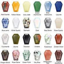 1/3/7 chiếc mặt dây chuyền đá tự nhiên hình quan tài nhỏ đang thịnh hành – Đá đốm, đá thạch anh đỏ, đá hoa xanh, đá mã não xanh, đá vân xanh, đá gai dầu, đá dưa hấu đỏ, đá mè đỏ – Hoàn hảo cho trang sức và thủ công. - Nhiều màu - Xem 9