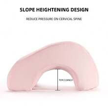 1pc Multifunctional Nap Pillow, Ergonomic Design Sleeping Pillow With Embedded Slow Rebound Memory Foam U-Shaped Pillow, Breathable Hollow, Removable Cover, Suitable For Office, School, Travel And Other Occasions For Desktop Rest - Pink - View 8