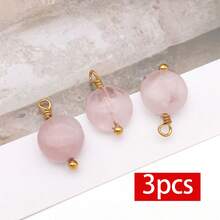 3 mặt dây chuyền đá tự nhiên hình tròn dẹt bằng thép không gỉ, dùng để làm khuyên tai, vòng cổ, vòng tay, trang sức, kích thước 9x12mm. - Mặt dây chuyền - Xem 8