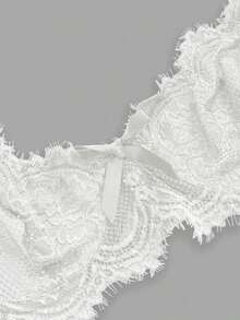 ROMWE Goth Women's Fashion Floral Lace Underwire Triangle Cup Bra - Đỏ - Xem 7