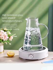 1 Piece 2026 New Product High-Temperature Resistant Glass Cold Water Bottle, Large-Capacity Household Water Cup, Fruit Teapot, High Borosilicate Heat-Resistant Pot, Transparent Glass Milk Juice Drink Pot, Hotel, Mall, Shop Supplies. - Multicolor - View 7