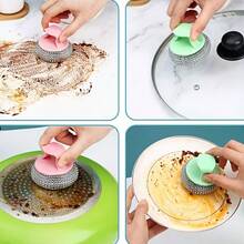 Bóng cọ rửa chống trầy xước có thể tháo rời, bàn chải cọ nồi tẩy dầu mỡ nhà bếp với tay cầm dài và ngắn, miếng bọt biển rửa chén. - Nhiều màu/Màu ngẫu nhiên - Xem 4