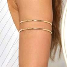 4pcs Women's Arm Cuff Bracelet Set, Minimalist Adjustable Arm Bands - A0021T-10 - 查看 5