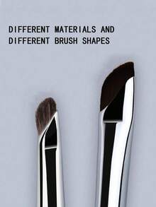 1pc Double-Ended Sickle Shaped Eyeliner Brush, Eyeshadow Blending Brush For Eye Detail And Brow Shaping - Black - View 5