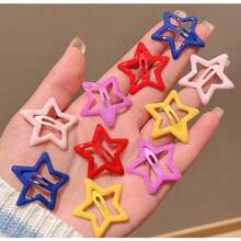 Kit Of 100 Colorful Star Hair Clips Y2K Dopamine Non-Slip Assorted Colors Lightweight Comfortable Daily Use School Parties Summer Beach Creative Looks - 50 件裝 - 查看 5