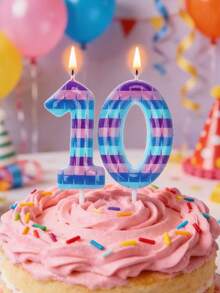 Multicolor Mosaic Number 0-9 Game & Battle Theme Birthday Party Cake Decorative Candles - View 5