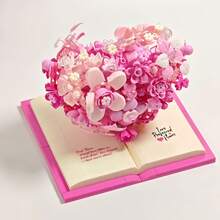 700+ Pcs Small Particle Building Block Heart-Shaped Bouquet Model, DIY Desktop Decor Toy, ABS Material, Suitable As Valentine's Day, Christmas, Holiday Gift For Men And Women - Creative Love - View 5