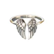 High Quality Hot  Creative Retro Wing Ring Fashion Personality Exaggerated Niche Open Jewelry Whole - 銀色 - 查看 2
