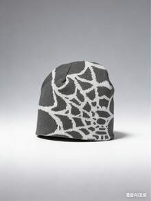 2顶/套或1顶男士独特蜘蛛网提花针织帽，适合秋冬季休闲穿着 - 彩色 - 查看 22