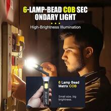 1pc Rechargeable Mini LED Keychain Flashlight, 800 Lumens, Portable Magnetic Pocket Torch Suitable For Work, Camping, Emergency, Automotive Use - 多色 - 查看 9