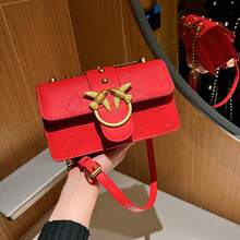 Pk Women's Bags, Exclusive Niche Luxury Shoulder Bag With Swallow Motif, Elegant Shoulder Bag With Chain Strap, Double Swallow Design. - 紅色 - 查看 3