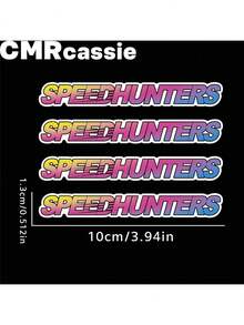 4pcs Speed Hunter Car Stickers - Vinyl Glossy Surface, Geometric/Graphic Car Themed, Self-Adhesive Decals Suitable For Truck Bumper, Rear Window, Windshield Wipers, Door Handles, Motorcycle & Bicycle - Applicable To Plastic, Glass, Metal Surfaces - 4pcs - View 14