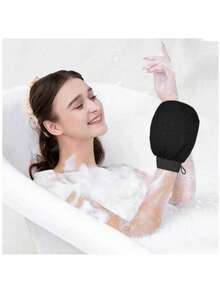 Găng tay tẩy tế bào chết hai mặt, găng tay tẩy tế bào chết sâu, phù hợp cho cả nam và nữ, găng tay tắm tẩy tế bào chết (màu đen) - màu đen - Xem 6