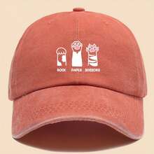 1pc Fun Cat Paw "ROCK PAPER SCISSORS" Printed Baseball Cap, Breathable And Comfortable, Black Vintage Dad Hat, Adjustable Size, Unisex Truck Driver Cap, Ideal Outdoor Sun Hat For Men And Women, Perfect Gift For Mom On Valentine'S Day, Mother'S Day, Or Birthday. ,Mother's Day Gifts - 黑色 - 查看 12