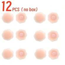 2/8/16pcs Reusable Women Nipple Covers Invisible Breast Petals With Travel Storage Box - Pink - View 7