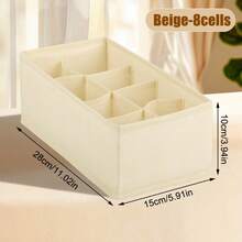 1pc Foldable Drawer Divider Storage Box, Fabric Organizer Basket For Wardrobe, Suitable For Underwear, Bras, Socks, Ties, Accessories, Bedroom Storage - Grey - View 36