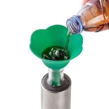 Set de 3 embudos con forma de flor creativos, embudos de silicona para verter líquidos de cocina, dispensador conveniente - Ver 4