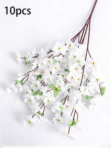 1pc/10pcs Artificial Peach Blossom Branch, Fake Wax Plum Blossom Branch, Plastic Cherry Blossom, Fake Flowers, Ground Floral Arrangement, Landscape Decor, Tree Trunk Decoration, Wedding Flowers, Dried Flower Decor, Artificial Plants, Fake Flowers, Bathroom Soft Furnishing Floral Decor - Multicolor - View 17