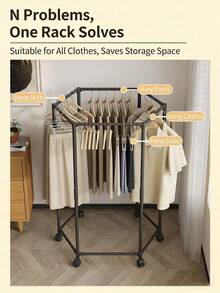 Freestanding Hexagonal Carbon Steel Coat Rack, Heavy Duty Single Tier Rack With Non Slip Rubber Tips, Space Saving Corner Friendly Rack For Entryway Hallway Laundry Room - View 2
