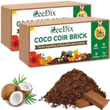 2 Pcs Coco Coir Brick For Plants- 100% Organic Coconut Coir For Garden Soil And Potting Mix Low EC And PH Balance Compressed Coconut Husk Fiber For Seed Starter Soil For Indoor Outdoor Plants - 2pcs - View 7
