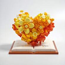 700+ Pcs Small Particle Building Block Heart-Shaped Bouquet Model, DIY Desktop Decor Toy, ABS Material, Suitable As Valentine's Day, Christmas, Holiday Gift For Men And Women - Creative Love - View 7
